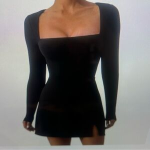 Qinsen Womens Ling‎ Sleeve Mini Dress